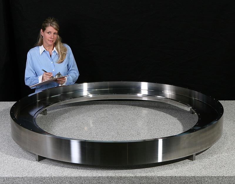 A 400 Series Stainless Steel based structural ring for PET, CAT or MRI scanning machines used in the medical industry.